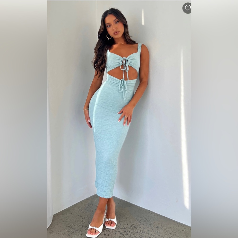 White Fox Boutique “Mine Forever Midi Dress Baby Blue” Xs
